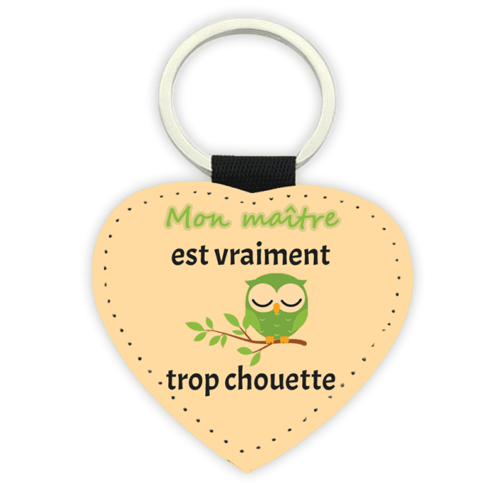 Porte-clé simili cuir personnalisable maître/maîtresse/nounou