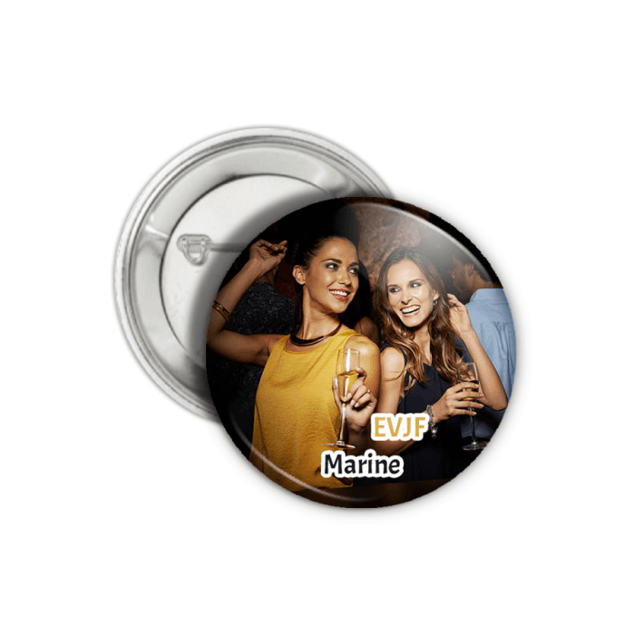 Badge ou magnet ou porte-clé photo et message EVJF ou EVG