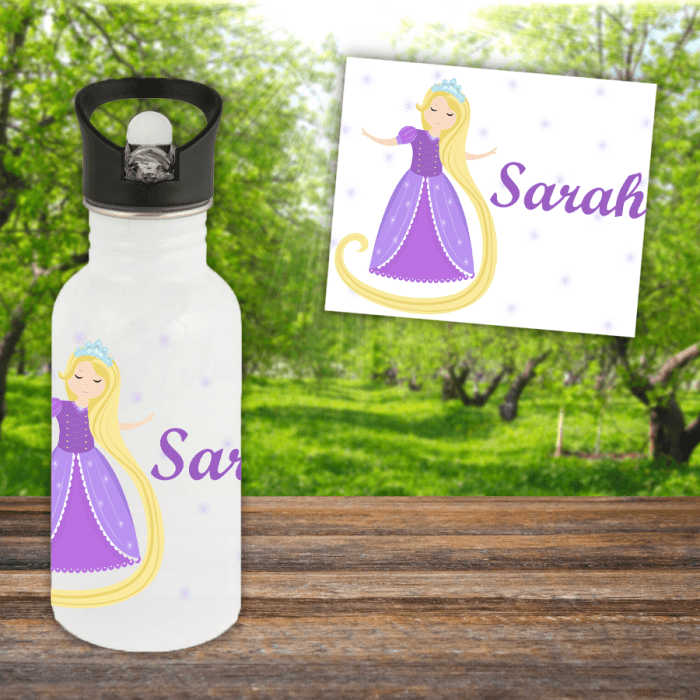 Gourde ou bouteille enfant personnalisée modèle Raiponce