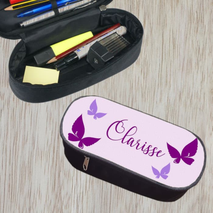 Trousse à crayons personnalisable modèle papillons