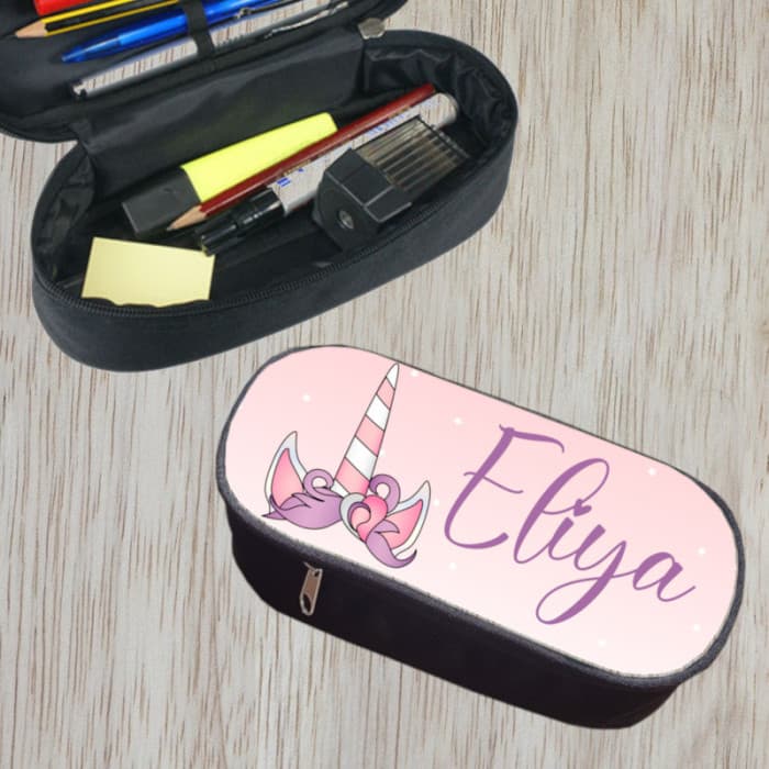 Trousse à crayons personnalisable modèle licorne