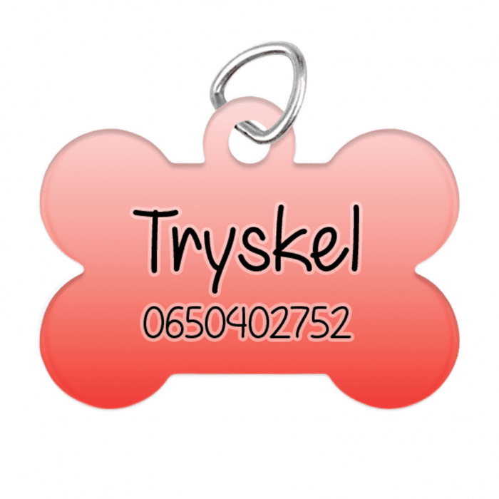 Pendentif animal os personnalisable modèle dégradé rouge