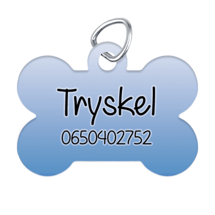 Pendentif animal os personnalisable modèle dégradé bleu