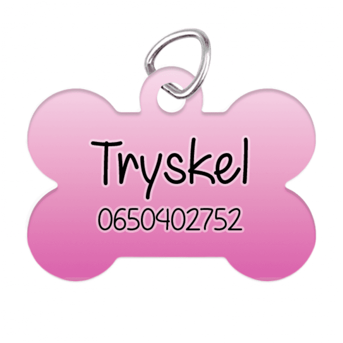 Pendentif animal os personnalisable modèle dégradé rose