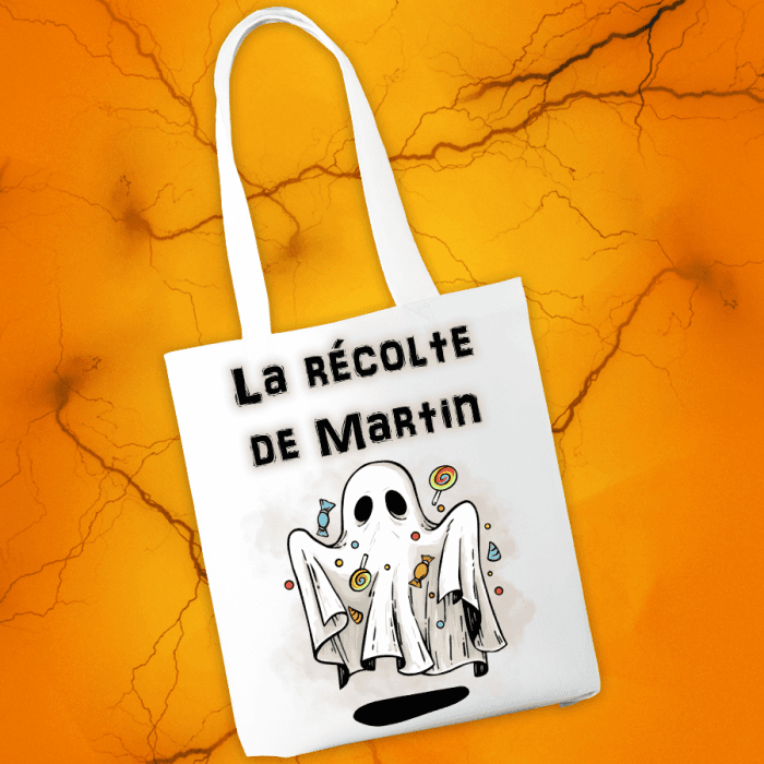 Tote bag personnalisable Halloween modèle fantôme