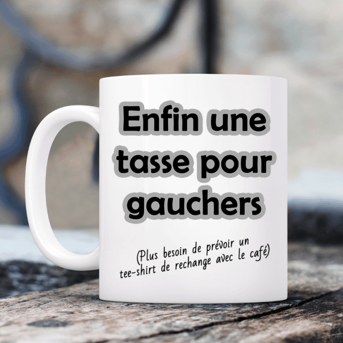 Mug humoristique personnalisé pour les gauchers