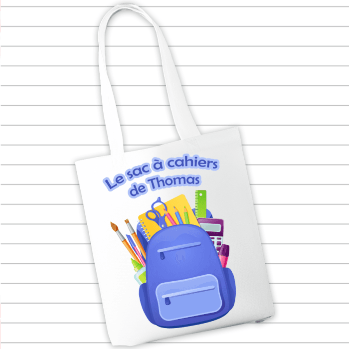 Sac à cahiers personnalisable avec message