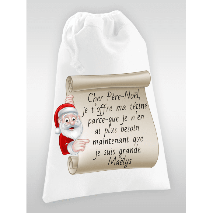 Sac à tétine personnalisé modèle lettre