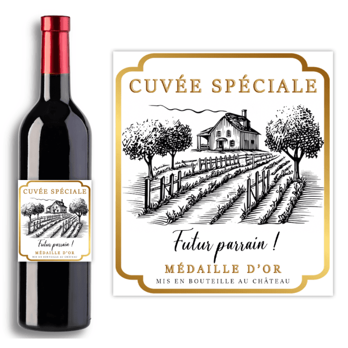Étiquette bouteille de vin personnalisable avec votre message