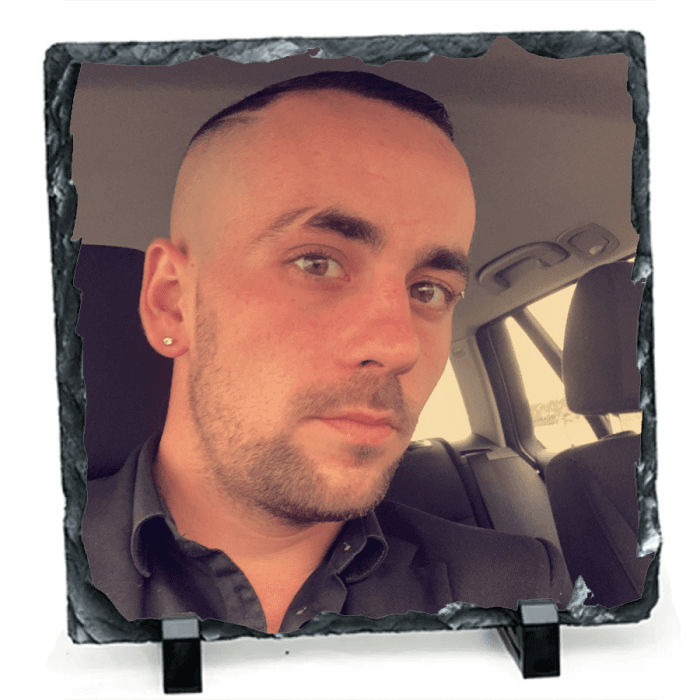 Cadre ardoise personnalisé avec photo et message