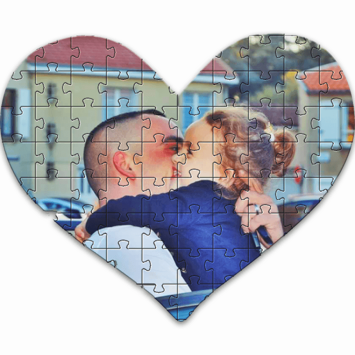 Puzzle coeur personnalisable avec votre photo et message