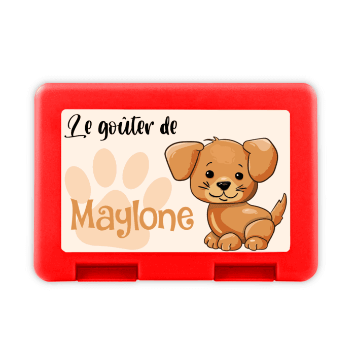 Boîte à goûter personnalisée chien