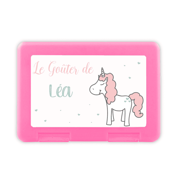 Boîte à goûter personnalisée licorne