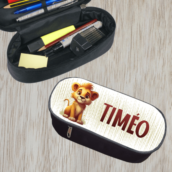 Trousse à crayons personnalisable modèle lion