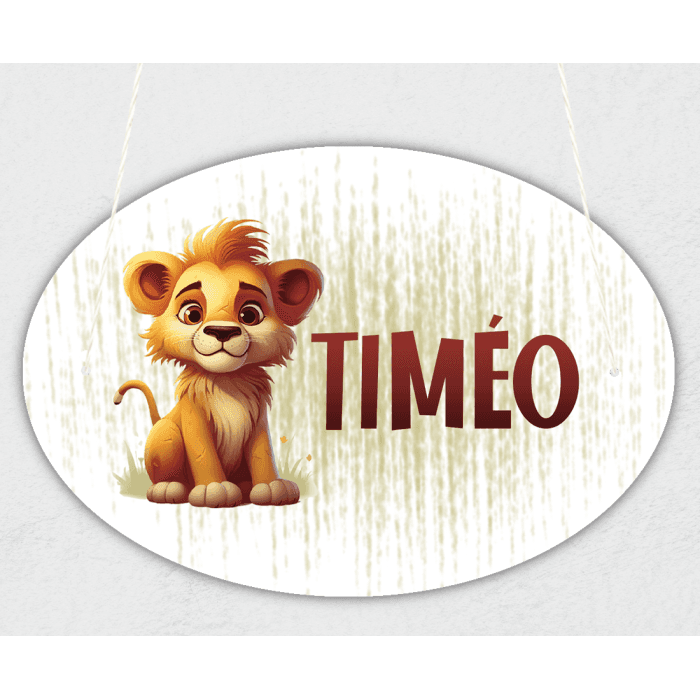 Plaque de porte personnalisable modèle lion