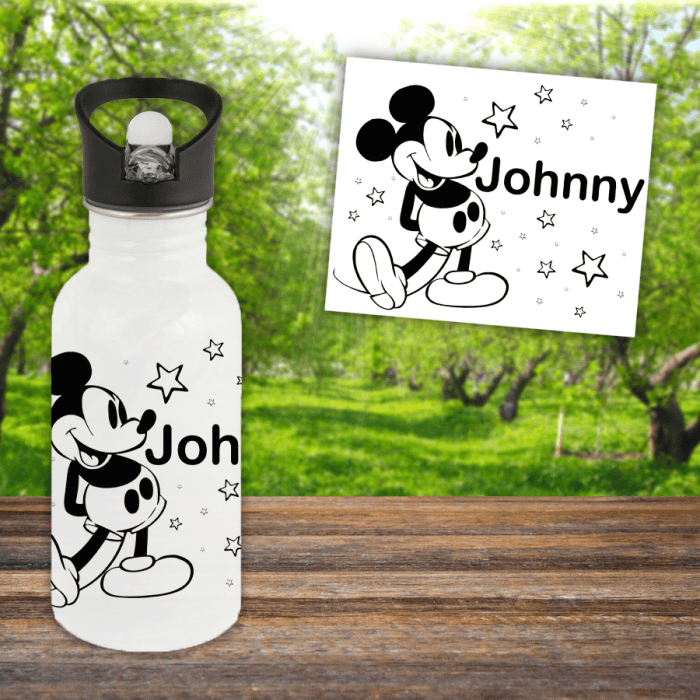 Gourde ou bouteille enfant personnalisée modèle Mickey