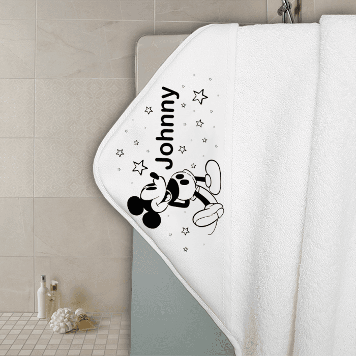 Cape de bain en éponge personnalisable modèle Mickey
