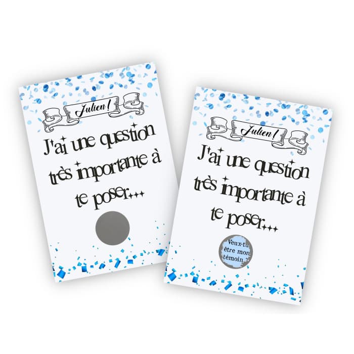 Carte à gratter personnalisable – "Veux-tu être mon témoin ?"