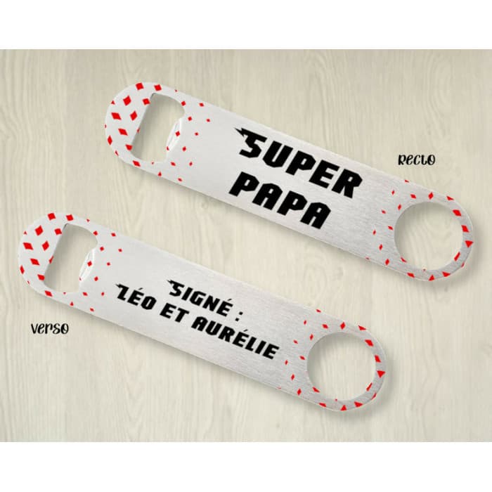 Décapsuleur en inox personnalisable pour un super papa