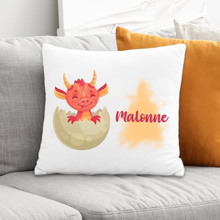 Coussin enfant personnalisé dragon