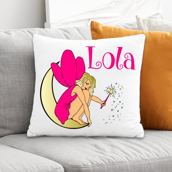 Coussin enfant personnalisé fée