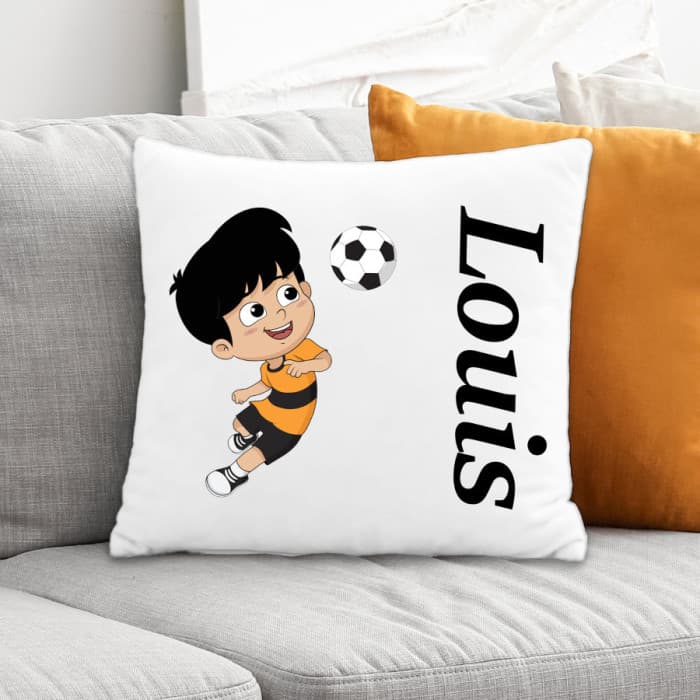 Coussin enfant personnalisé football