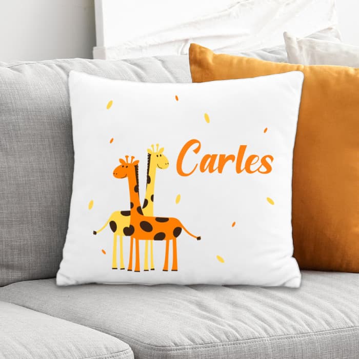 Coussin enfant personnalisé girafes