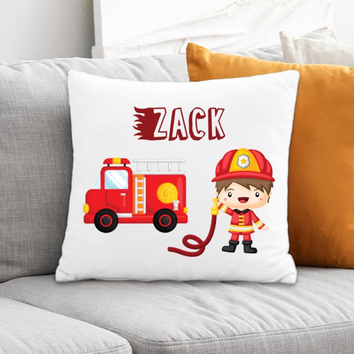 Coussin enfant personnalisé pompier