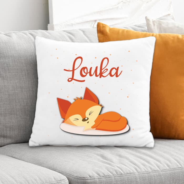 Coussin enfant personnalisé renard