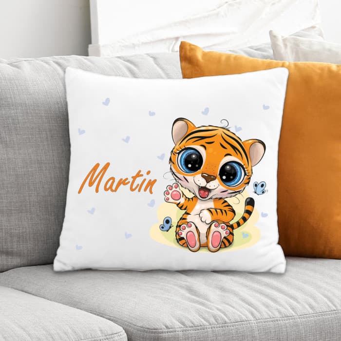Coussin enfant personnalisé tigre