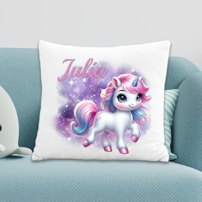 Coussin enfant personnalisé licorne