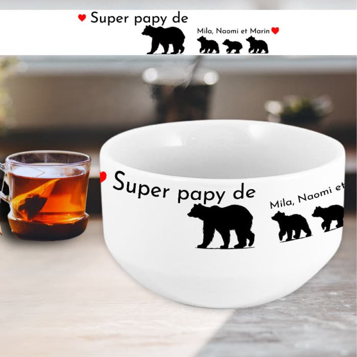 Bol personnalisable Famille ours