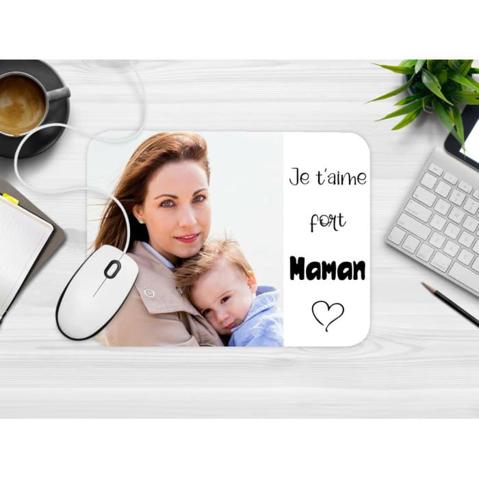 Tapis de souris personnalisable avec photo - Modèle maman