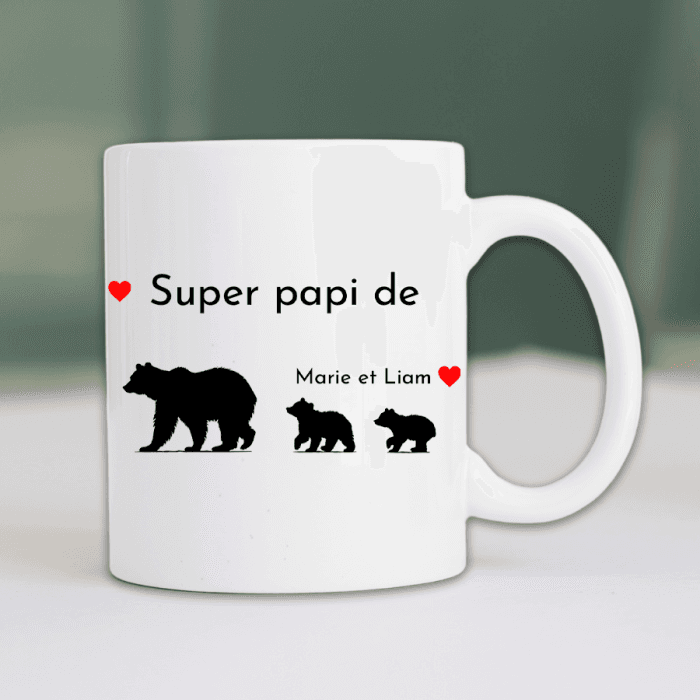 Mug personnalisable Famille ours