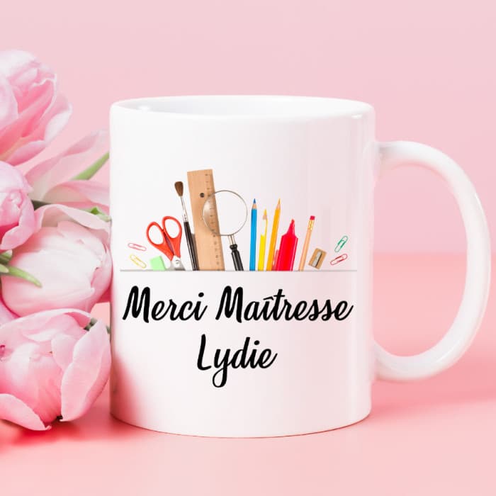 Mug personnalisé fournitures d'école - Cadeau enseignant