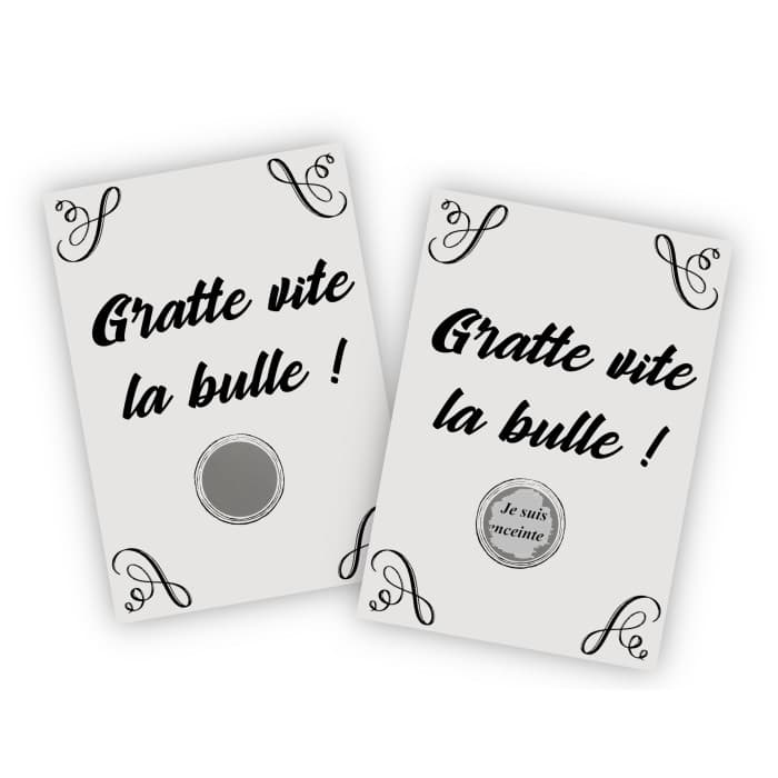 Carte à gratter message personnalisable - Modèle gris
