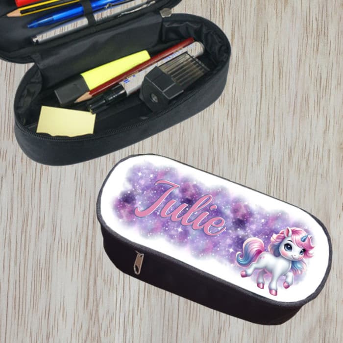 Trousse à crayons personnalisable modèle licorne