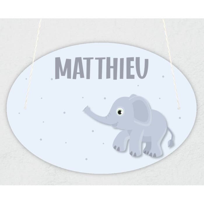 Plaque de porte personnalisable modèle éléphant