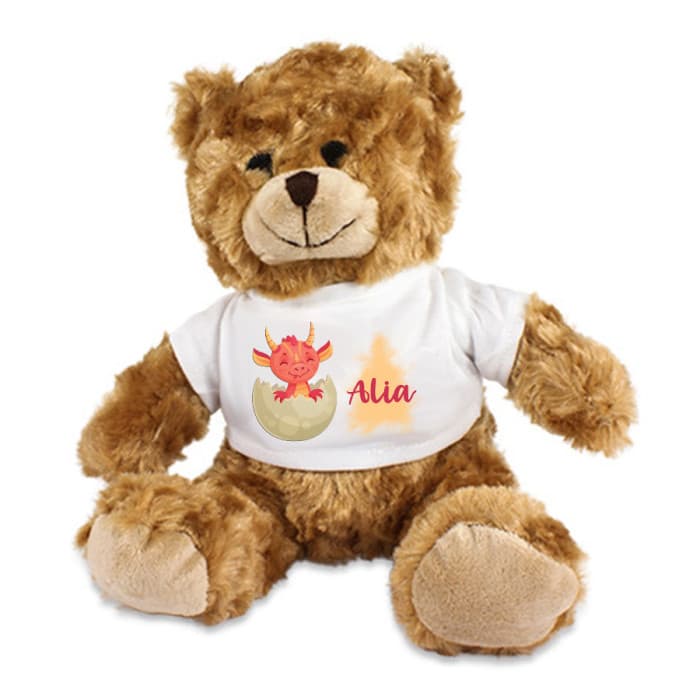 Ourson en peluche personnalisé - Dragon & Prénom