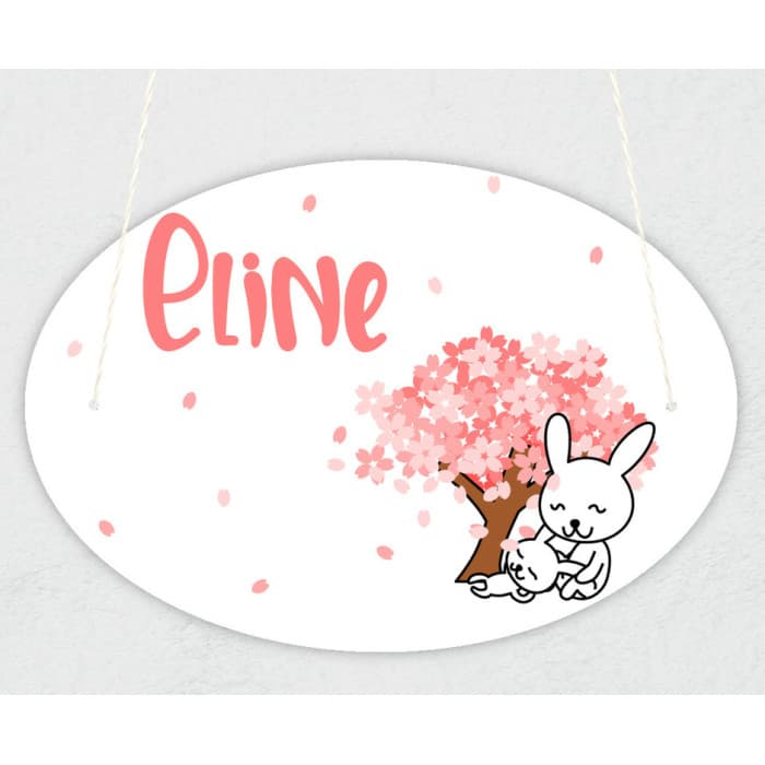 Plaque de porte personnalisable modèle lapins