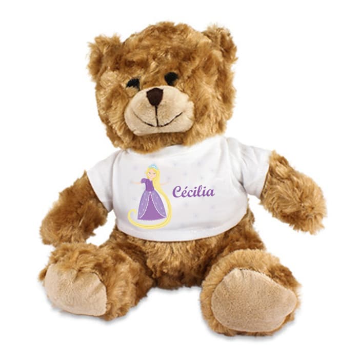 Ourson en peluche personnalisé - Raiponce & Prénom