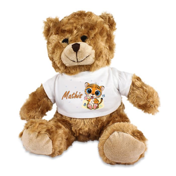 Ourson en peluche personnalisé - Tigre & Prénom