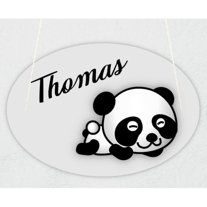 Plaque de porte personnalisable modèle panda