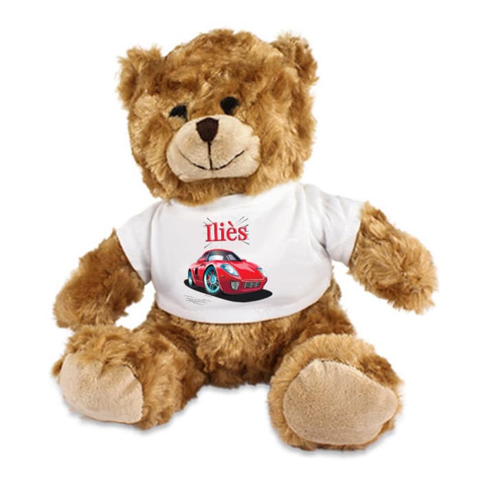 Ourson en peluche personnalisé - Voiture & Prénom