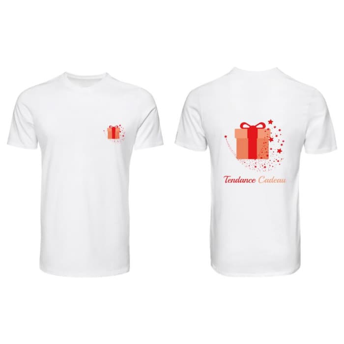Tee-shirt Blanc Logotisé Mixte - Personnalisation Recto/Verso