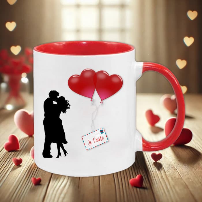 Mug rouge personnalisé pour les amoureux
