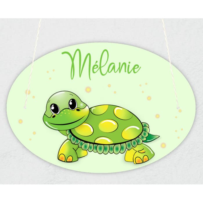 Plaque de porte personnalisable modèle tortue