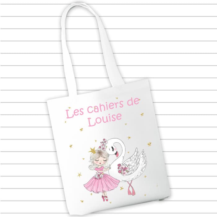 Sac à cahiers et livres personnalisé - Danseuse & Prénom