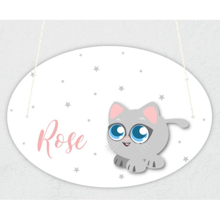 Plaque de porte personnalisable modèle chat