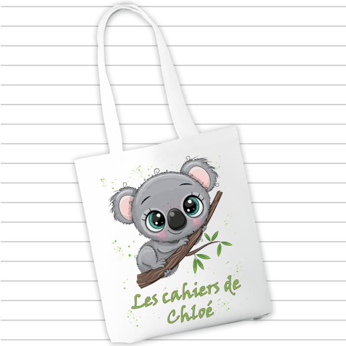 Sac à cahiers et livres personnalisé - Koala & Prénom